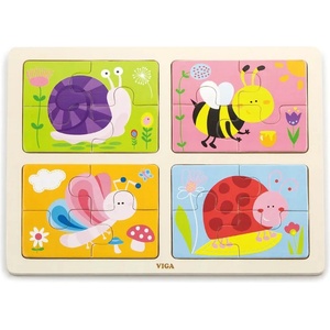 Viga Toys Детски дървен пъзел Viga Toys от 4 х 4 - Полски животни (2023120062) - ozone