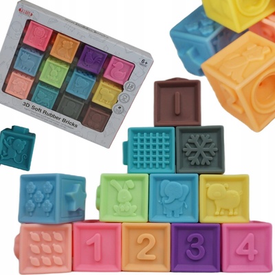 LEAN Toys Senzorická sada měkkých bloků Počet zvířat 12 ks