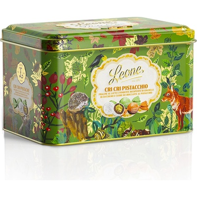Leone 1857 Nathalie Lété Pistachio Cri Cri Pralinky s čokoládou, pistáciemi a cukrovou krustou 150 g