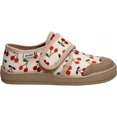 MIDO 70-09 MÄKKÉ PAPUČE TENISKY BAREFOOT KOŽENÉ CHERRY BEIGE