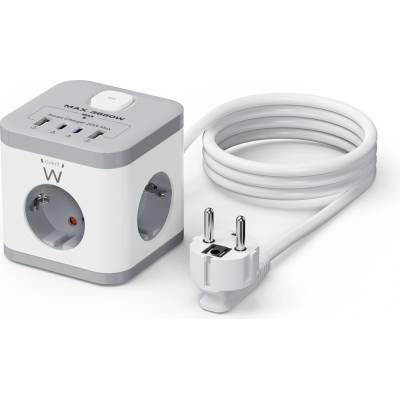 Ewent EW3863 Power Tower разклонител с 3 гнезда, USB-A и USB-C PD портове (EW3863)