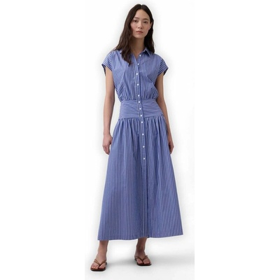 GAP 875488-02 popelínové maxi šaty Tmavě modrá