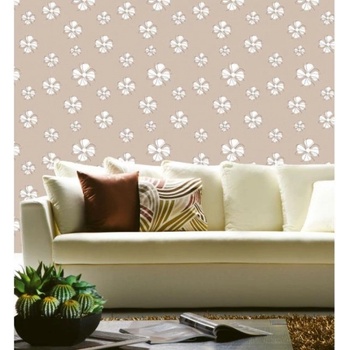 DIMEX ART s. r. o Луксозна флизелинова тапета кафяви минималистични цветя