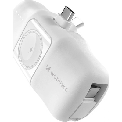 Wozinsky WF16-YCS 5000mAh 15W Mini Powerbank USB-C, Apple Watch зарядно устройство - бяло (5907769364471)