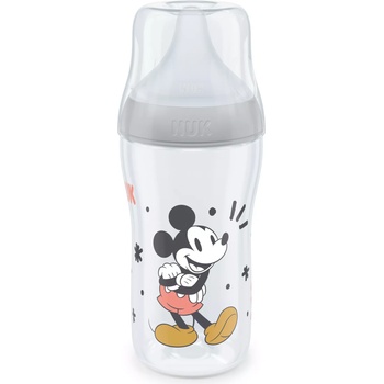 Nuk Шише Nuk Perfect Match - Temperature control, PP, 260 ml, размер М, Mickey, сиво (10216305)