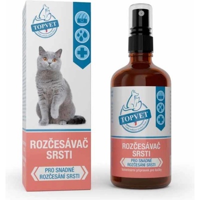Topvet rozčesávač srsti pre mačky 100ml