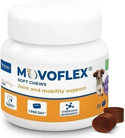 Virbac Movoflex M - добавки за здрави стави за кучета oт 15 до 35кг 30 бр