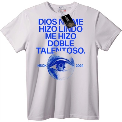 NOONEBRAND Тениска с Двоен Талант Очи - 2XL, White