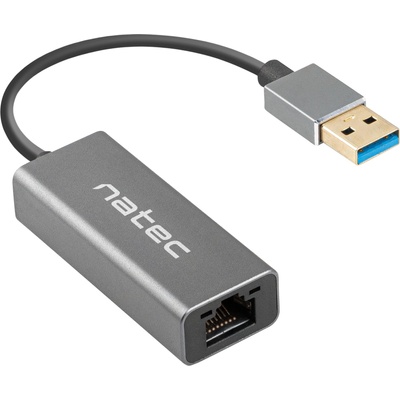 NATEC Мрежови адаптер Natec Cricket USB към RJ45 Ethernet, Сив | NNC-1924 (NNC-1924)