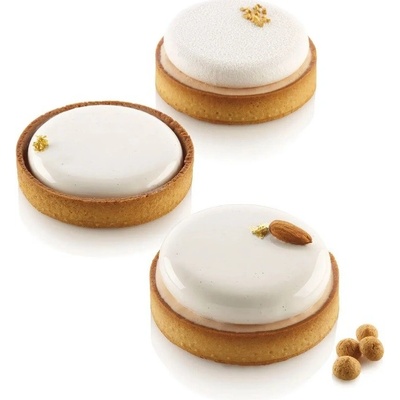 Silikomart Kit Tarte ring round Kulaté sada silikonové formy a ráfků na tartaletky pr.100mm