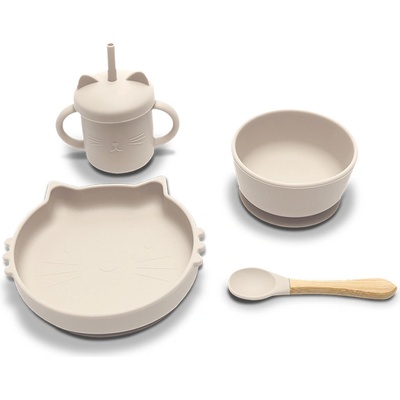 Lorelli Силиконов комплект за хранене Lorelli - Natural, Beige, 4 части (10230700005)