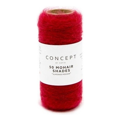 50 MOHAIR SHADES Katia Farby 50 MOHAIR: 44 čerešňová červená