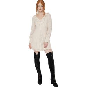 KILLSTAR дамска рокля KILLSTAR - Cybele - Ivory - KSRA003258