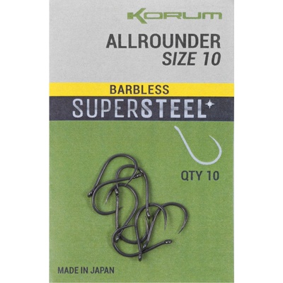 Korum Supersteel Allrounder Hooks Barbed vel.8 10 ks