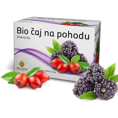 GOLDIM BIO čaj na pohodu šípek meduňka brusinka ostružina 25 x 1,5 g