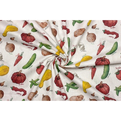 Bavlněné plátno - Dekorační vzor zelenina