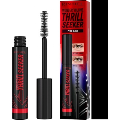 Rimmel London Wonder Volume Thrill Seeker objemová a predlžujúca maskara Pitch Black 8 ml