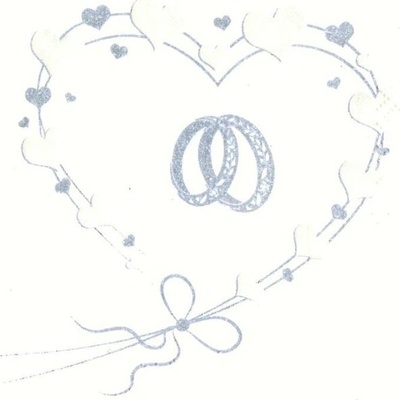 ZET servis Ubrousky Svatební Heart Silver 33x33 cm 20 ks