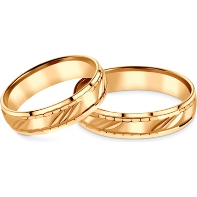 SAVICKI Сватбени халки: жълто злато, полукръгли, 5 мм