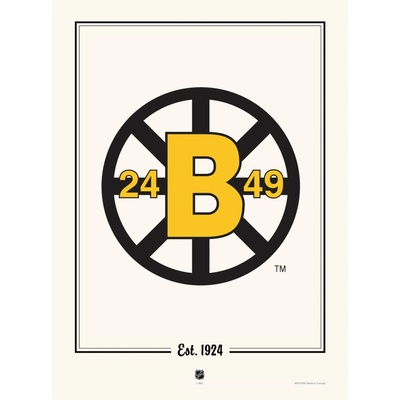 Mustang Plagát Boston Bruins NHL 100th Anniversary 12" x 16" 25th Vintage B