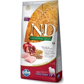 N&D Ancestral Grain Low Grain Dog Adult Giant Chicken & Pomegranate 12 kg