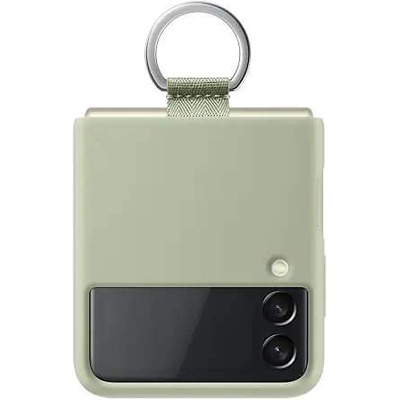 Samsung Silicone Cover Ring EF-PF711TMEGWW - оригинален силиконов кейс с пръстен против изпускане за Samsung Galaxy Flip 3 (светлозелен)