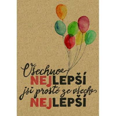 Baloušek BeBechy - přání Nejlepší, A6, kraftový papír