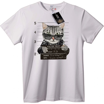 NOONEBRAND Тениска Котка мугшот - 2XL, Black