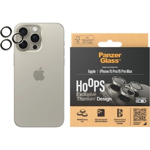 Panzer Стъклен протектор за камера PanzerGlass - Titanium Hoops, iPhone15 Pro/15 Pro Max, titanium (5711724011986)