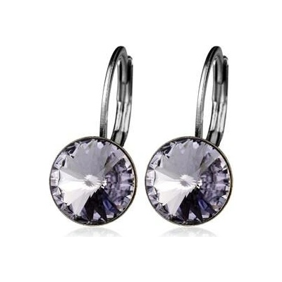 Nubis ocelové náušnice s krystaly Swarovski smoke mauve NBS08-SM
