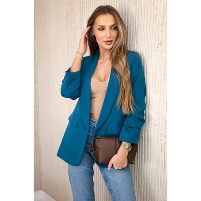 Sako 9709 s elegantnou klopou Modrá tmavo