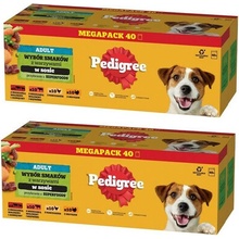 Pedigree Adult Mix chutí v omáčke kuracie hovädzie morčacie jahňacie so zeleninou 80 x 100 g