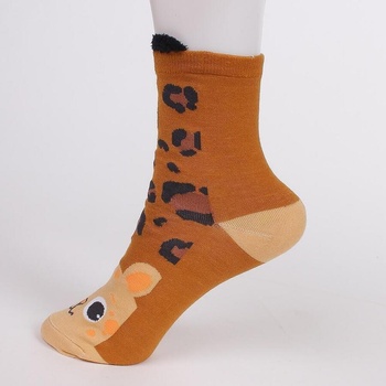 Image 1 of Дамски чорапи в кафяво с леопардче