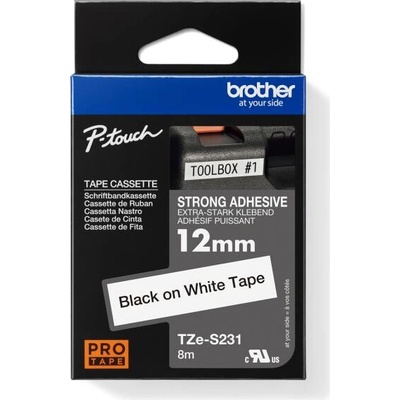 Samolepiaca páska Brother TZe-S231 12 mm biela/čierna