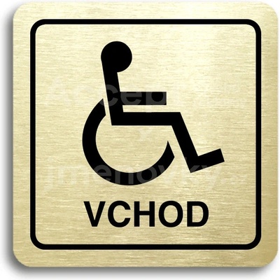 ACCEPT Piktogram vchod pro invalidy - zlatá tabulka - černý tisk