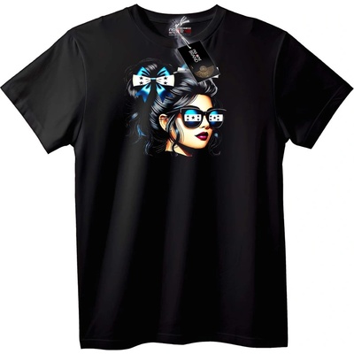 NOONEBRAND Тениска Патриотична Звезда Лък - 2XL, Black