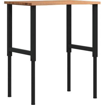 vidaXL Работна маса светлокафява Дъб от масивна дървесина (3309696)