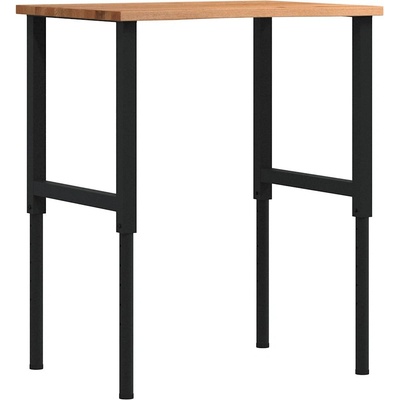 vidaXL Работна маса светлокафява Дъб от масивна дървесина (3309696)