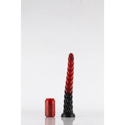 Twisted Beast Depths of Hell Demon Blood Ombre Medium prémiové silikonové dildo s Vac U Lock přísavkou 43,5 x 3,6 - 6,1 cm