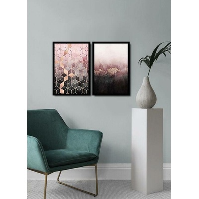 ASIR Obraz na MDF s rámem 2ks KONKRÉTNÍ A ABSTRAKTNÍ 36 x 51 cm