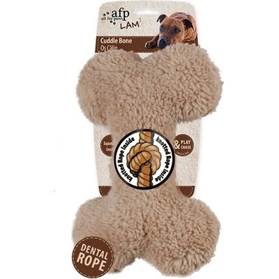 AFP plyšová kosť Lamb s povrazy a pískátkem MIX farieb 23 cm