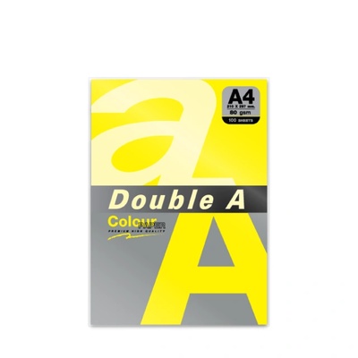 Double A Цветна хартия Double A, A4, 100л, лимонено жълт