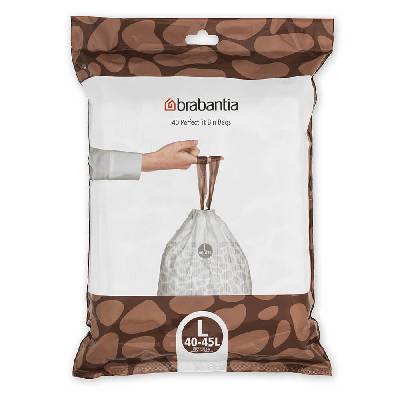 Торба за кош Brabantia PerfectFit FlatBack+/Touch размер L, 40-45L, 40 броя, пакет (1005575)
