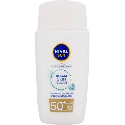 Nivea UV Face Specialist Derma Skin Clear SPF50+ лек слънцезащитен крем за лице с матиращ ефект 40 ml за жени