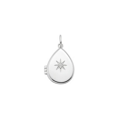 Basics Strieborný medailón Cubic Zirconia hviezdička P5647C