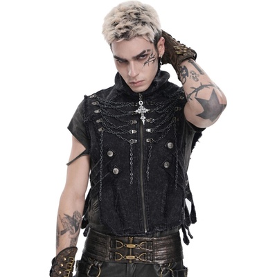 Devil Fashion vesta Punk čierna