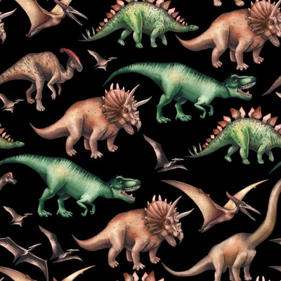 Šusťákovina se zátěrem dino svět na černé