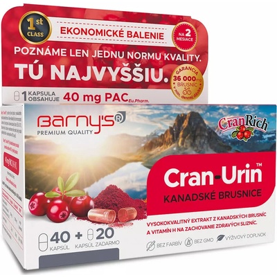 Barny's Cran-Urin kanadské brusnice 60 kapsúl