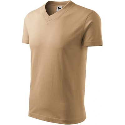 Malfini V neck Tričko unisex písková
