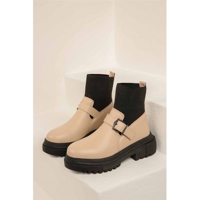 Moda Trend Дамски боти - Бежови #322748 (322748_Бежов)